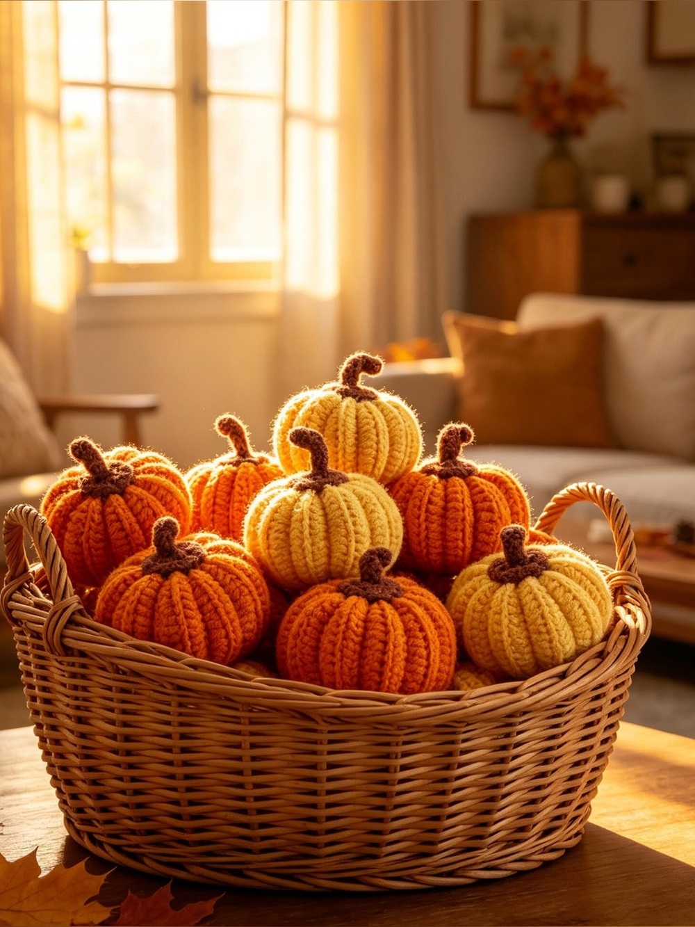 Autumn Fall Crochet Pumpkins set of three